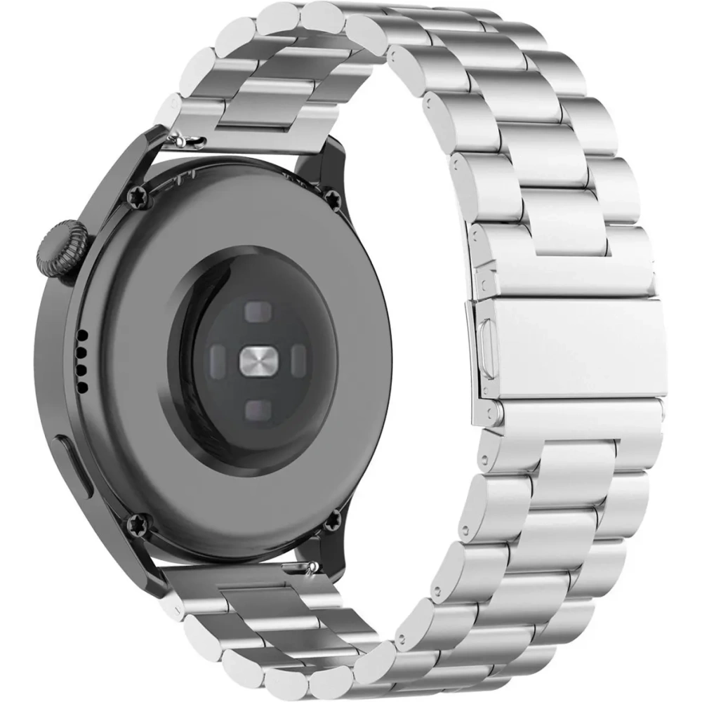 Pasek ze stali nierdzewnej Bizon Strap Watch Aura do Smartwatcha 18 mm srebrny