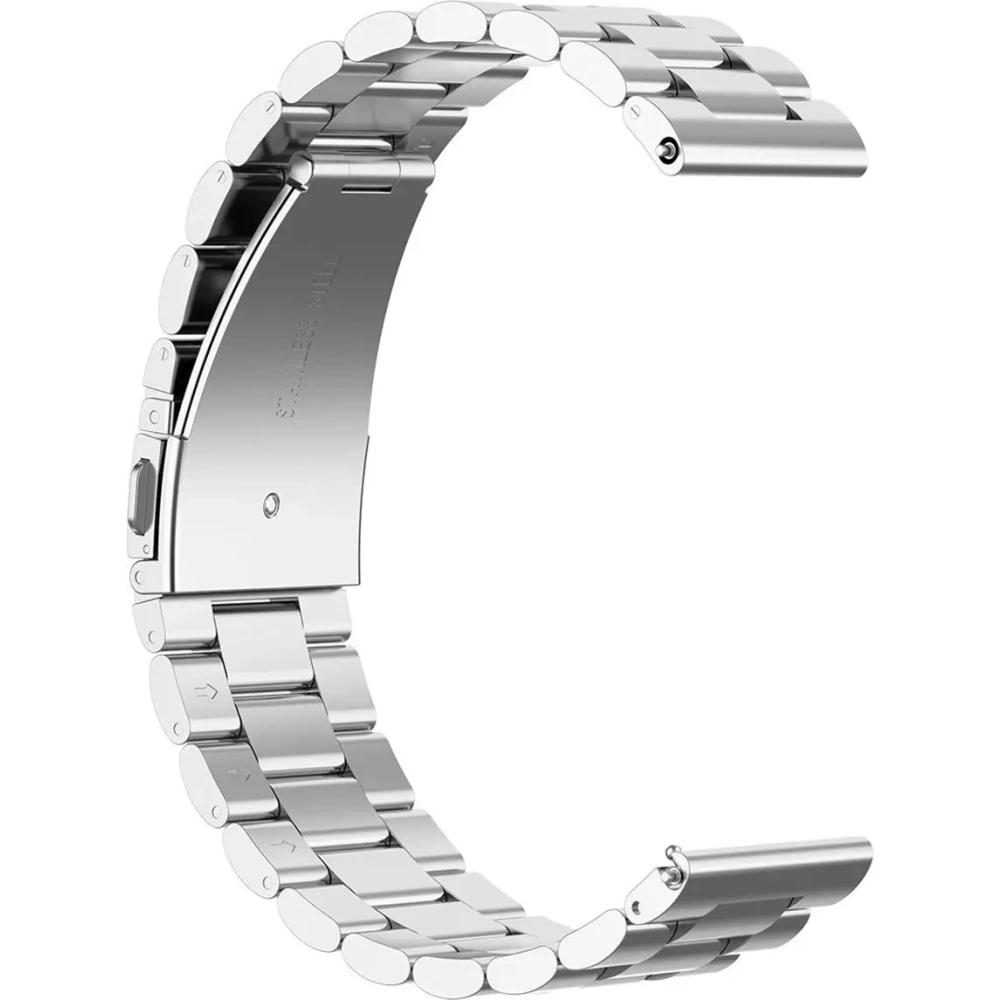 Pasek ze stali nierdzewnej Bizon Strap Watch Aura do Smartwatcha 18 mm srebrny