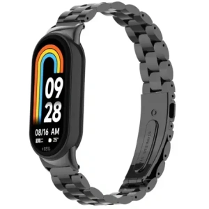 Kup Pás z nerezové oceli Bizon Strap Watch Aura pro Xiaomi Smart Band 9 / 9 NFC / 8 černý - BIZ8196 - {ean13} - Sklep Home Screen