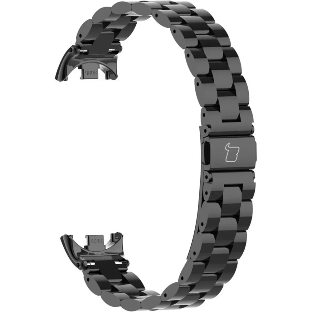 Pasek ze stali nierdzewnej Bizon Strap Watch Aura do Xiaomi Smart Band 9 / 9 NFC / 8 czarny