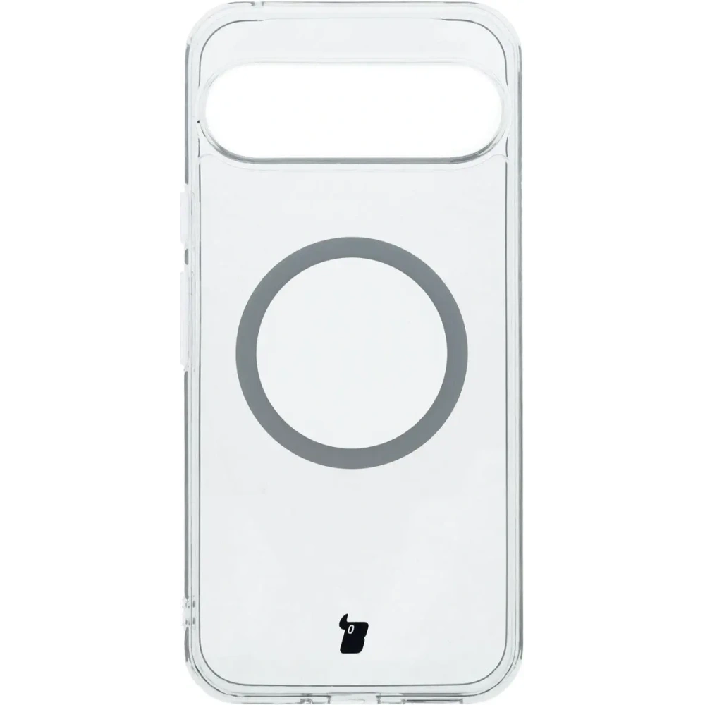 Etui z pierścieniem magnetycznym Bizon Case CrystalO do Google Pixel 9 / 9 Pro przezroczyste