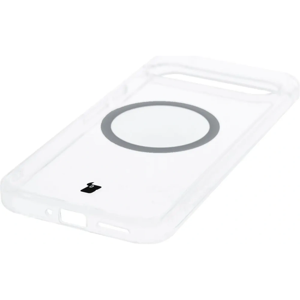 Etui z pierścieniem magnetycznym Bizon Case CrystalO do Google Pixel 9 Pro XL przezroczyste