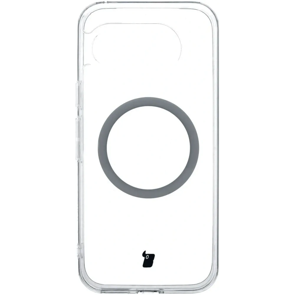 Etui z pierścieniem magnetycznym Bizon Case CrystalO do Google Pixel 9a przezroczyste