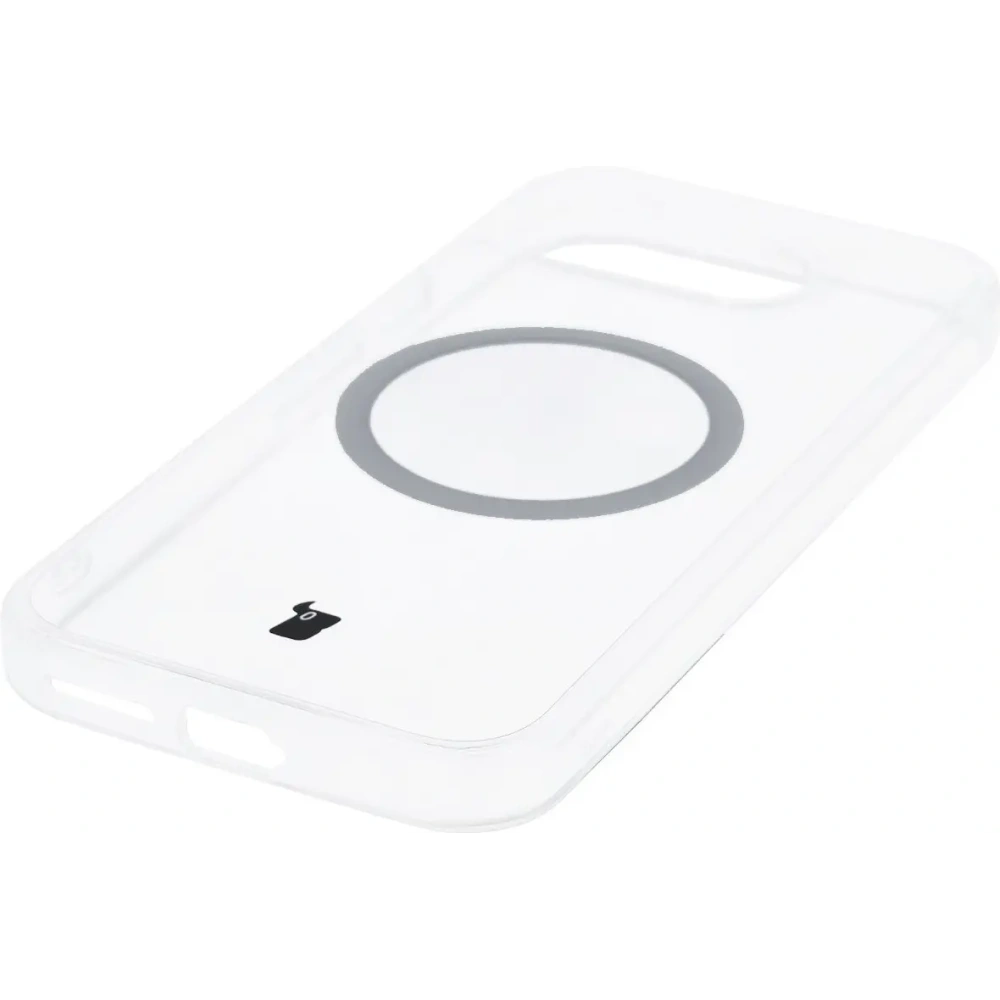 Etui z pierścieniem magnetycznym Bizon Case CrystalO do Google Pixel 9a przezroczyste