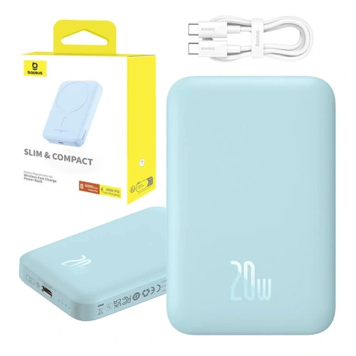 Kup Mini powerbank Baseus 6000 mAh 20W (modrý) - BSU8909 - {ean13} - Sklep Home Screen