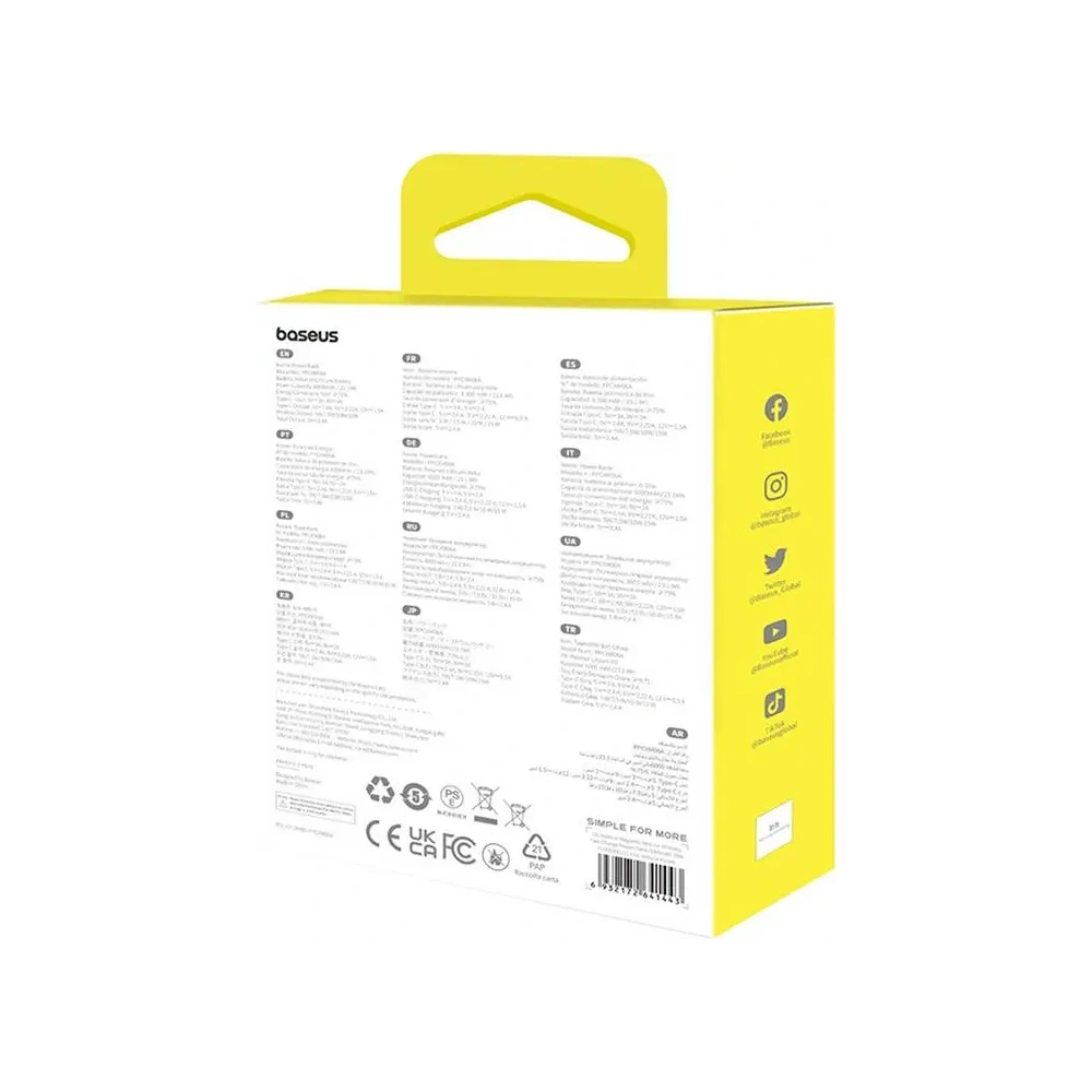 Mini powerbank Baseus 6000 mAh 20W (fioletowy)