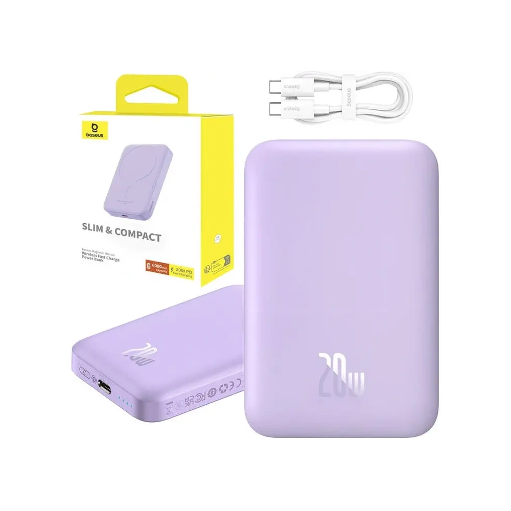 Mini powerbank Baseus 6000 mAh 20W (fioletowy)
