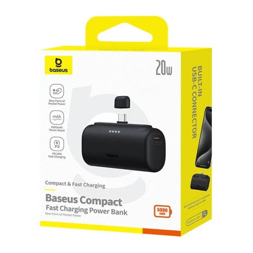 Kup Powerbank Baseus Compact 5000mAh 20W USB-C (černý) - BSU8911 - {ean13} - Sklep Home Screen