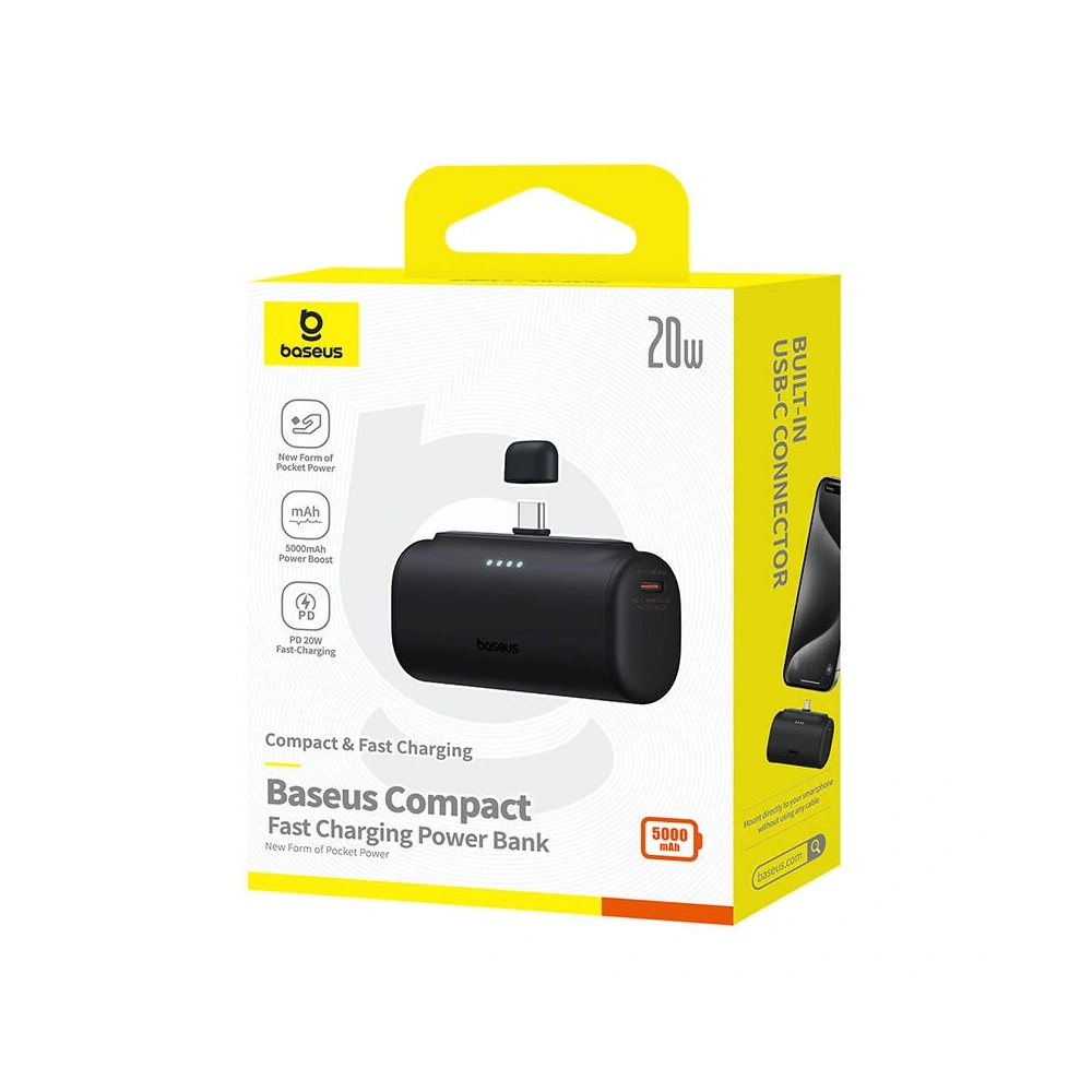 Powerbank Baseus Compact 5000mAh 20W USB-C (czarny)