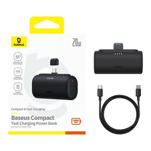 Kup Powerbank Baseus Compact 5000mAh 20W USB-C (černý) - BSU8911 - {ean13} - Sklep Home Screen