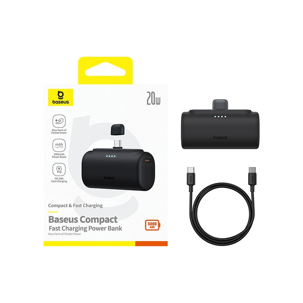 Powerbank Baseus Compact 5000mAh 20W USB-C (czarny)