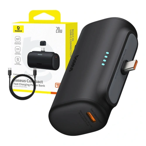Kup Powerbank Baseus Kompakt 5000mAh 20W USB-C (schwarz) - BSU8911 - {ean13} - Sklep Home Screen