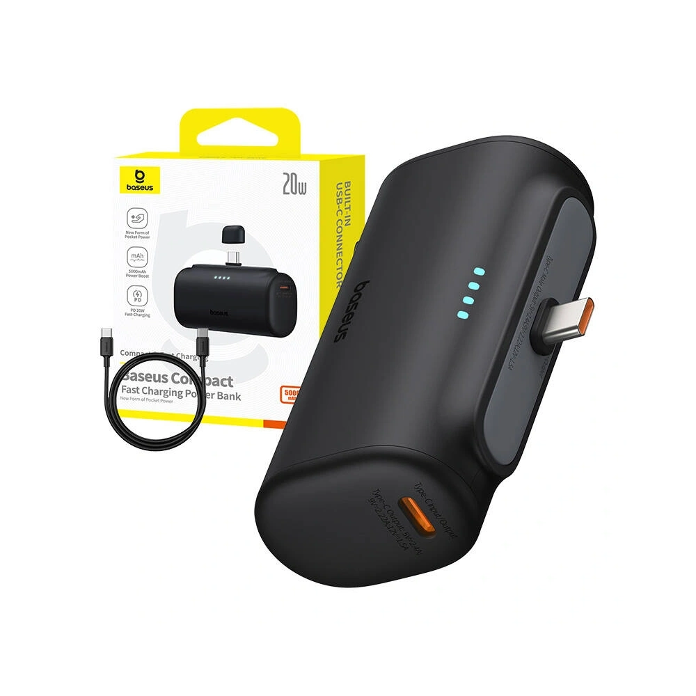 Powerbank Baseus Compact 5000mAh 20W USB-C (czarny)
