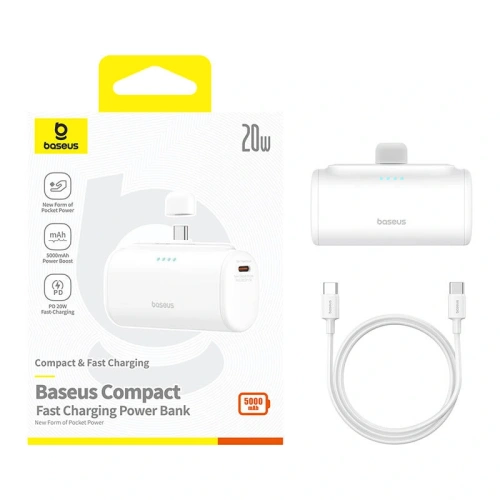 Kup Powerbank Baseus Compact 5000mAh 20W USB-C (biały) - BSU8912 - {ean13} - Sklep Home Screen