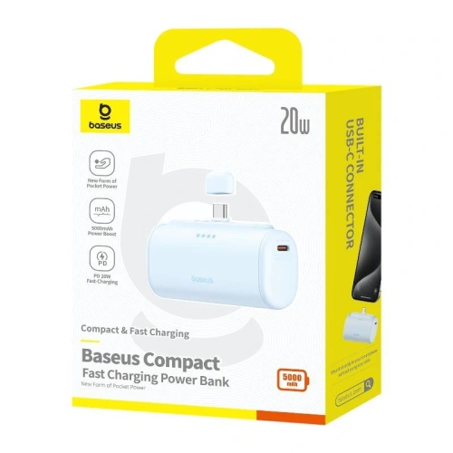 Kup Powerbank Baseus Compact USB-C 5000mAh 20W (modrý) - BSU8913 - {ean13} - Sklep Home Screen
