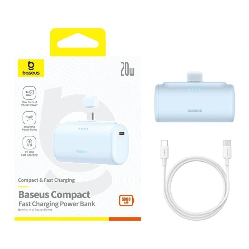 Kup Powerbank Baseus Compact USB-C 5000mAh 20W (modrý) - BSU8913 - {ean13} - Sklep Home Screen