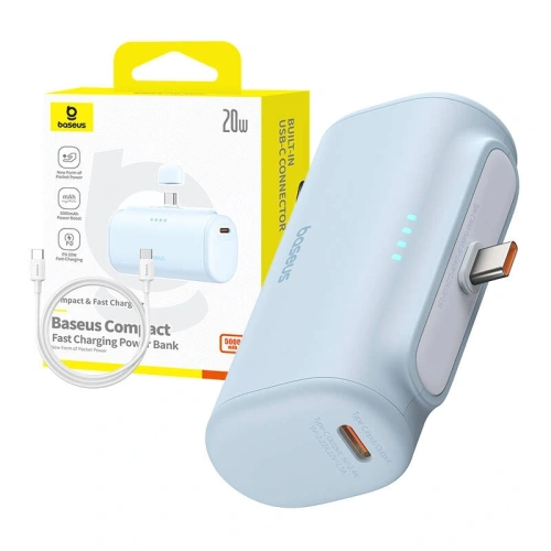 Kup Powerbank Baseus Compact USB-C 5000mAh 20W (modrý) - BSU8913 - {ean13} - Sklep Home Screen
