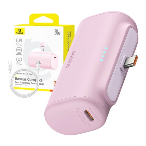 Kup Baseus Compact USB-C 5000mAh 20W Powerbank (roz) - BSU8914 - {ean13} - Sklep Home Screen