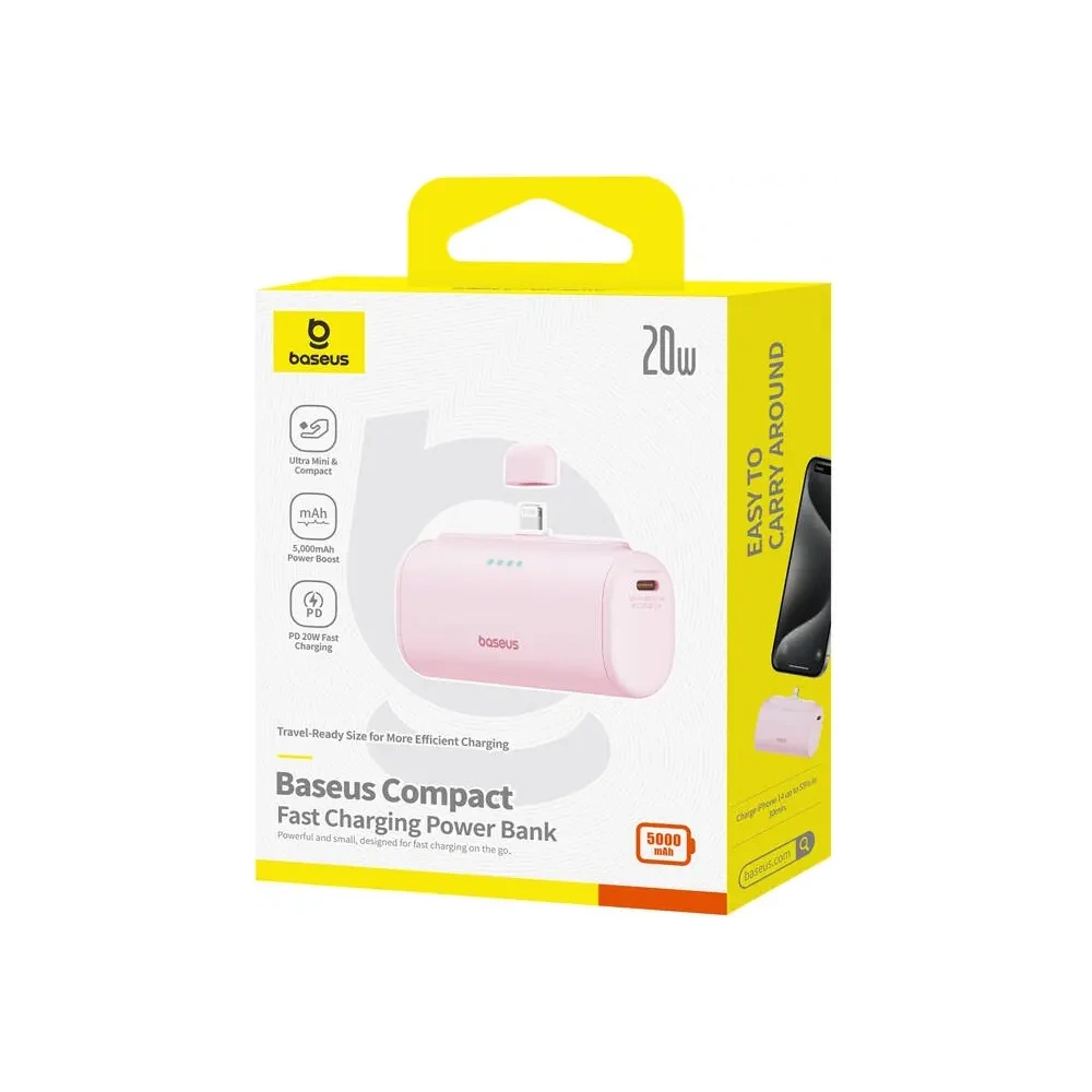 Powerbank OS-Baseus Compact IP 5000mAh 20W (różowy)
