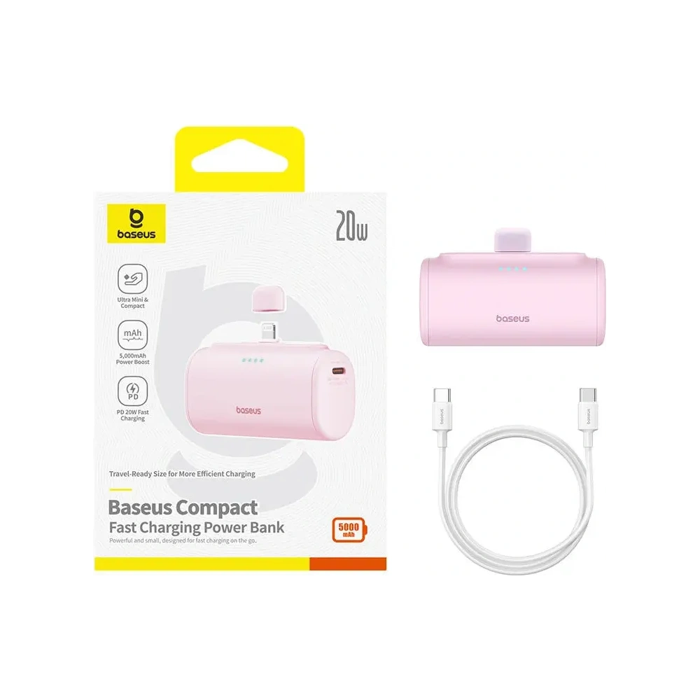 Powerbank OS-Baseus Compact IP 5000mAh 20W (różowy)
