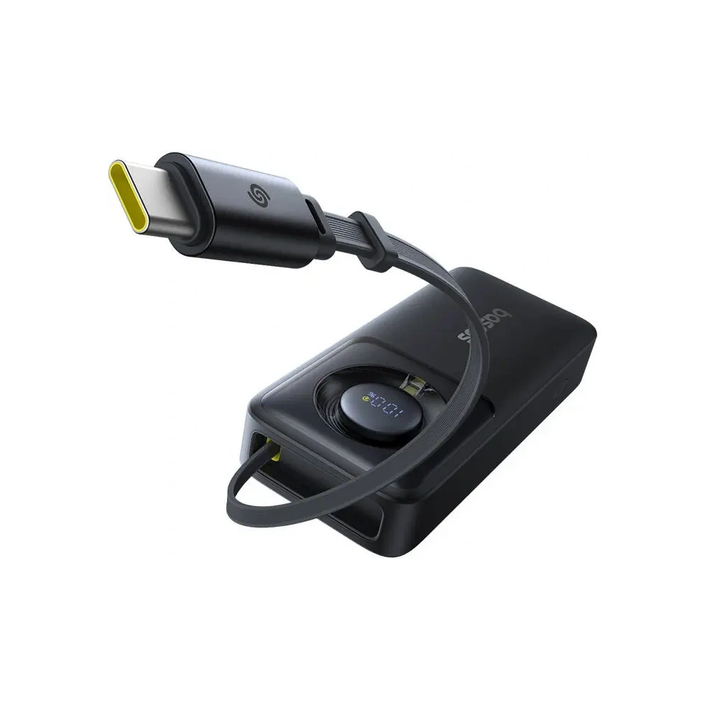 Powerbank Baseus OS Free2Pull 10000mAh 30W + wbudowany kabel USB-C (czarny)