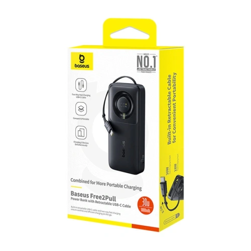 Kup Baseus OS Free2Pull 10000mAh 30W Powerbank + integriertes USB-C-Kabel (schwarz) - BSU8918 - {ean13} - Sklep Home Screen