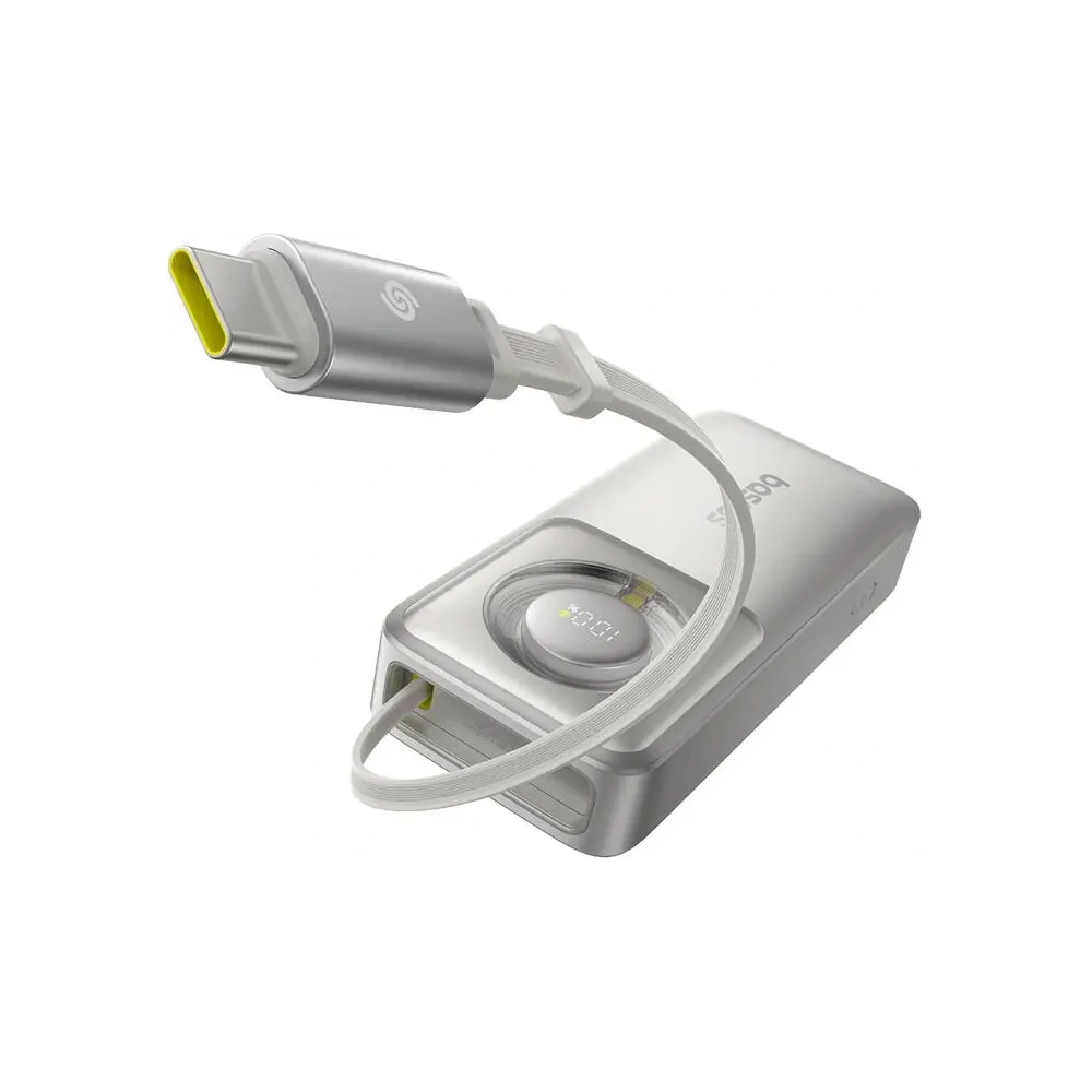 Powerbank Baseus OS Free2Pull 10000mAh 30W + wbudowany kabel USB-C (szary)