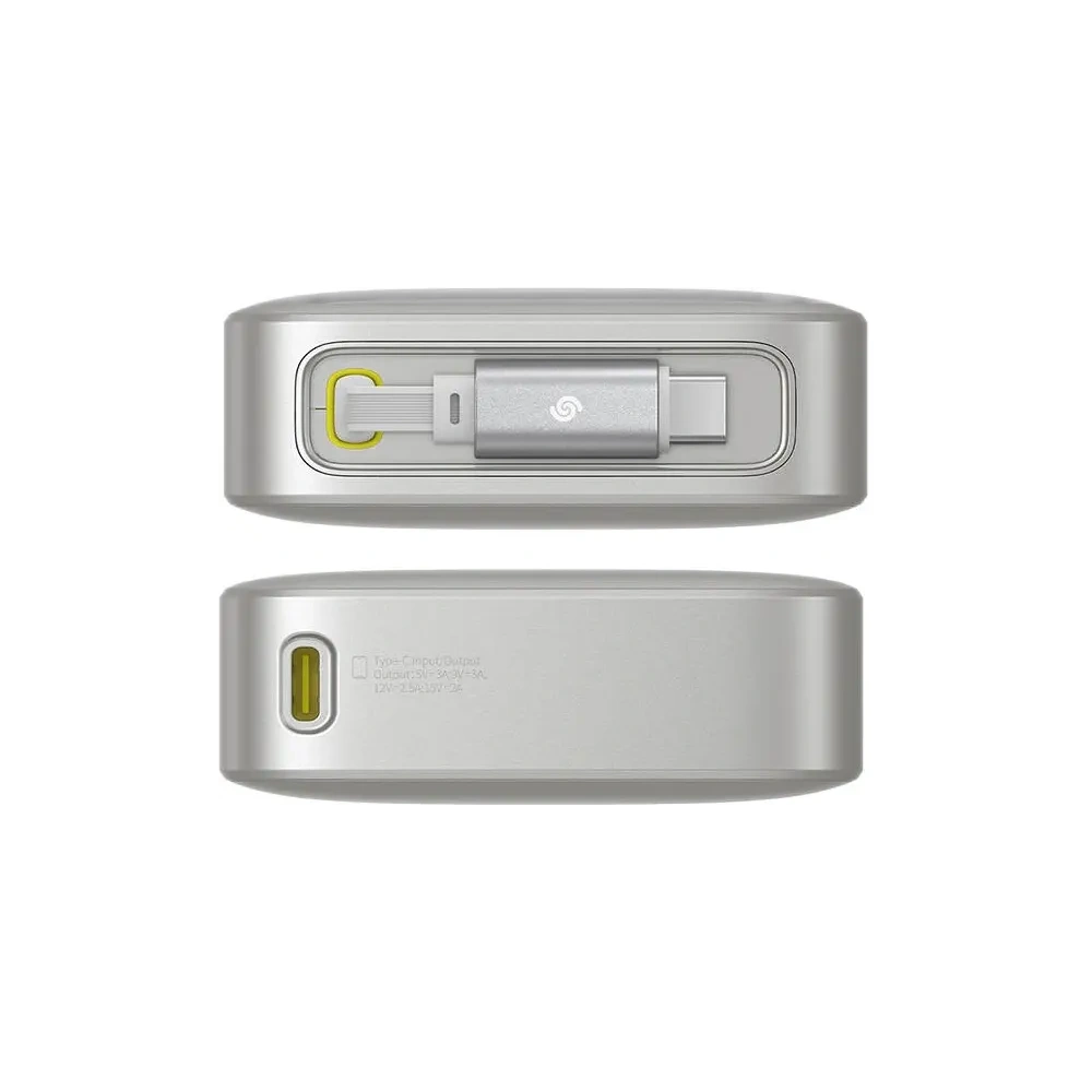 Powerbank Baseus OS Free2Pull 10000mAh 30W + wbudowany kabel USB-C (szary)