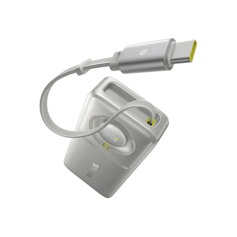 Powerbank Baseus OS Free2Pull 10000mAh 30W + wbudowany kabel USB-C (szary)