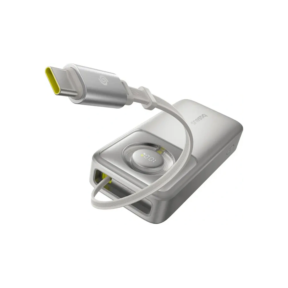 Powerbank Baseus OS Free2Pull 20000mAh 65W + wbudowany kabel USB-C (szary)