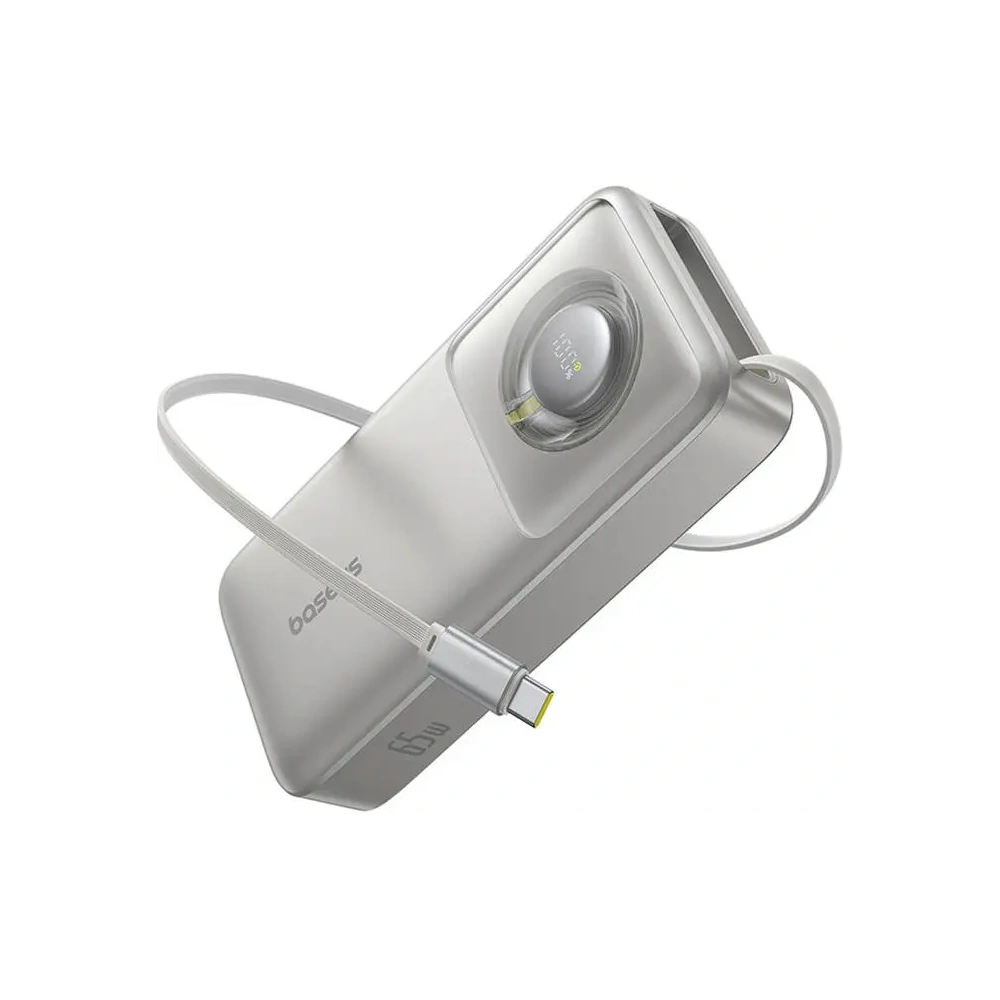 Powerbank Baseus OS Free2Pull 20000mAh 65W + wbudowany kabel USB-C (szary)