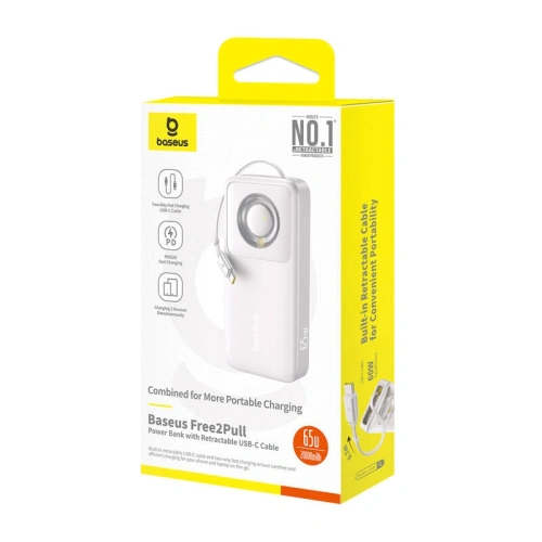 Kup Powerbank Baseus OS Free2Pull 20000mAh 65W + vestavěný kabel USB-C (šedý) - BSU8920 - {ean13} - Sklep Home Screen