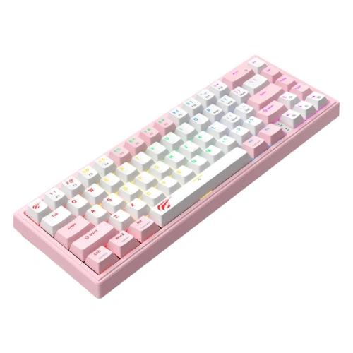 Kup Klawiatura mechaniczna gamingowa HAVIT KB874L RGB (różowo-biała) - HVT321 - {ean13} - Sklep Home Screen