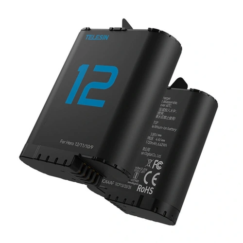 Buy TELESIN dual battery charger for GoPro Hero 12 / 11 / 10 / 9 - TLS206 - {ean13} - Home Screen Store Europe