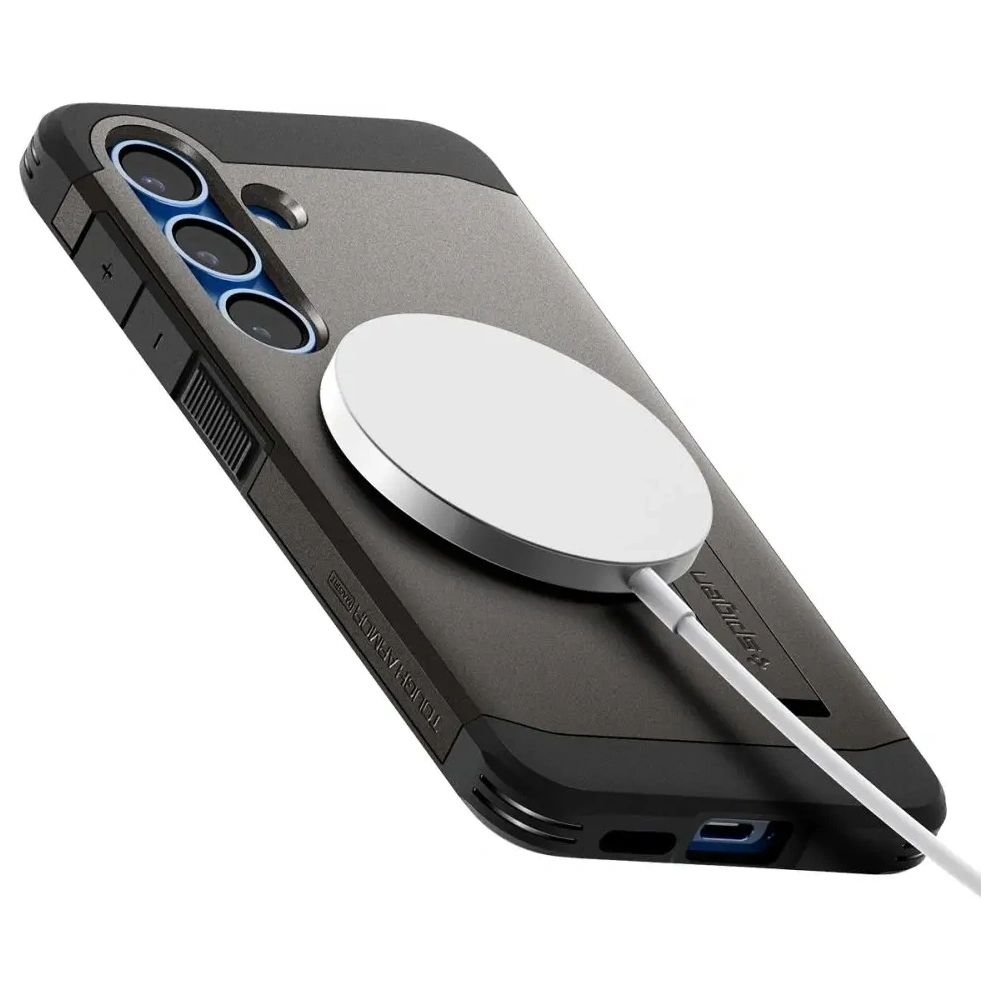 Etui Spigen Tough Armor MagSafe Samsung Galaxy S25 Gunmetal