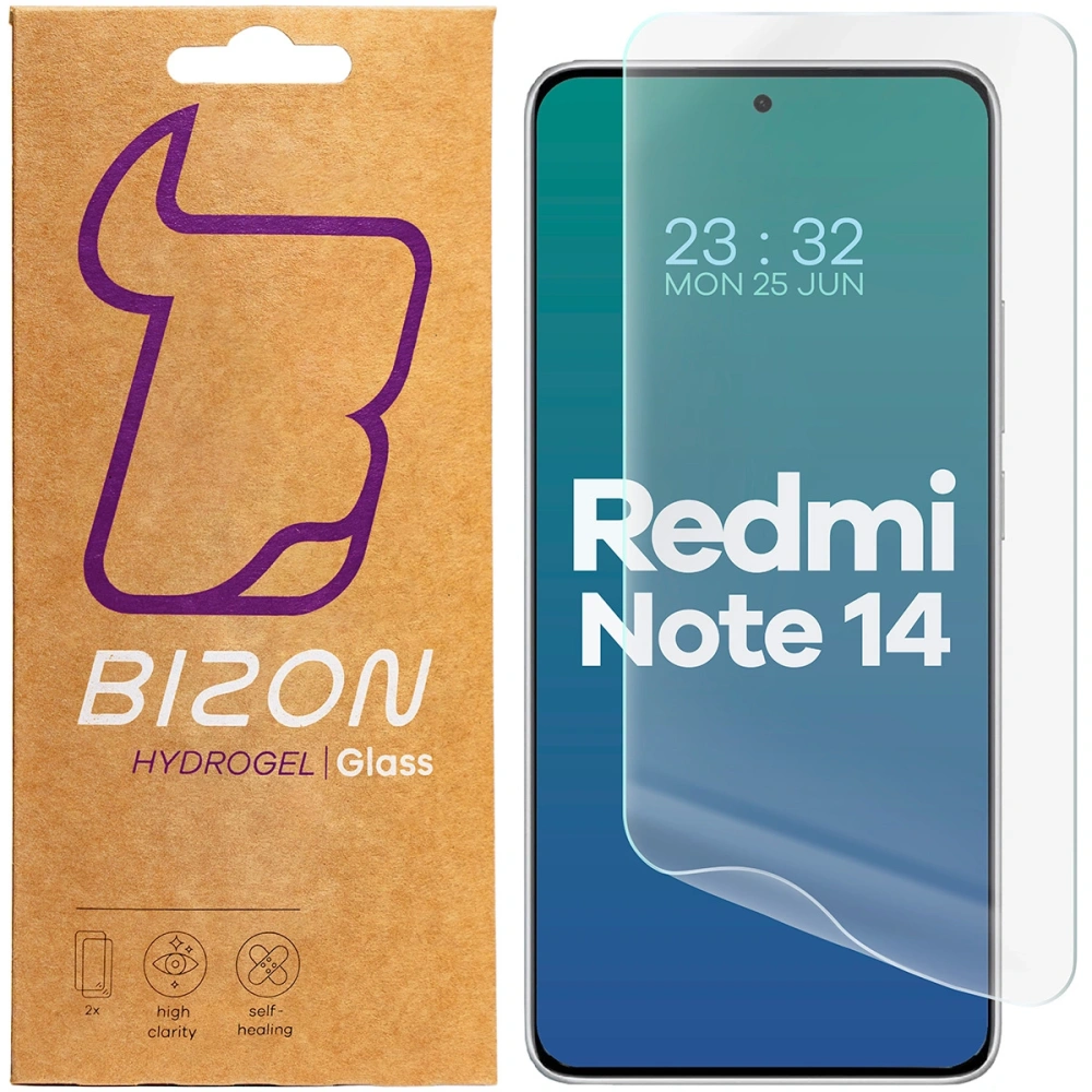 Folia hydrożelowa na ekran Bizon Glass Hydrogel Front do Xiaomi Redmi Note 14 4G / 5G [2 PACK]