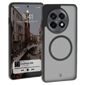 Bizon Case MatteO Magnetic OnePlus 13R translucent with black frame