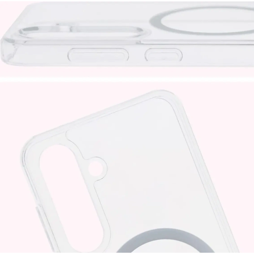 Etui z pierścieniem magnetycznym Bizon Case CrystalO do Samsung Galaxy S25 przezroczyste