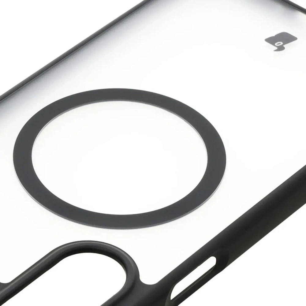 Etui z pierścieniem magnetycznym Bizon Case MatteO do Samsung Galaxy A26 5G półprzezroczyste z czarną ramką