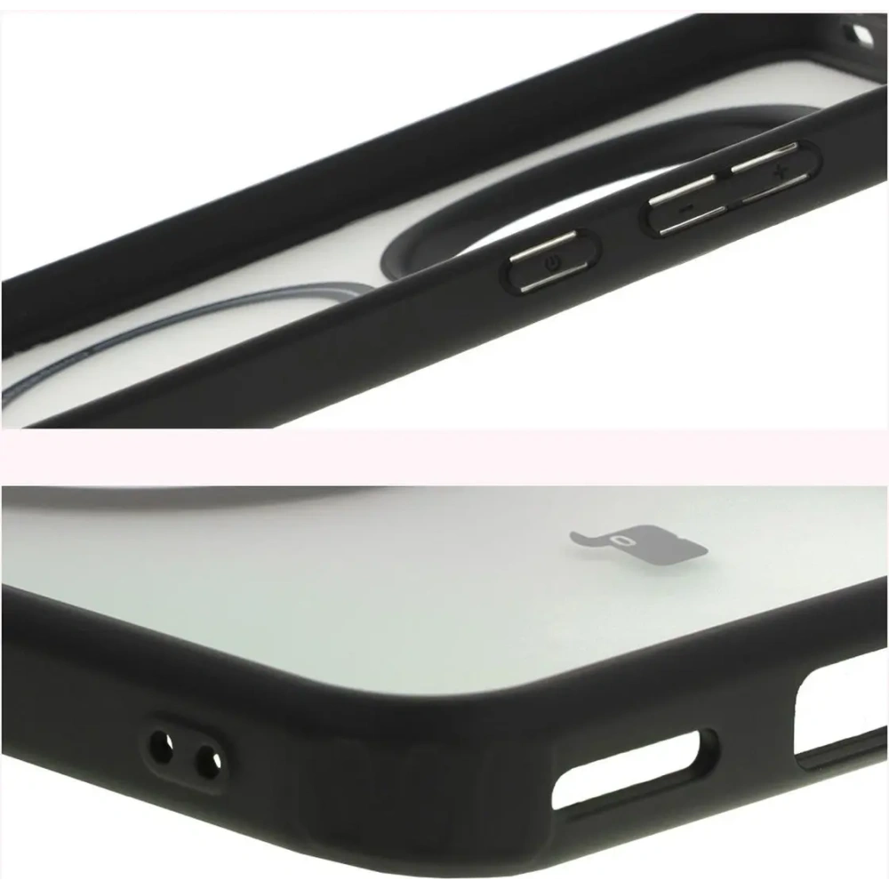 Etui z pierścieniem magnetycznym Bizon Case MatteO do Samsung Galaxy A26 5G półprzezroczyste z czarną ramką