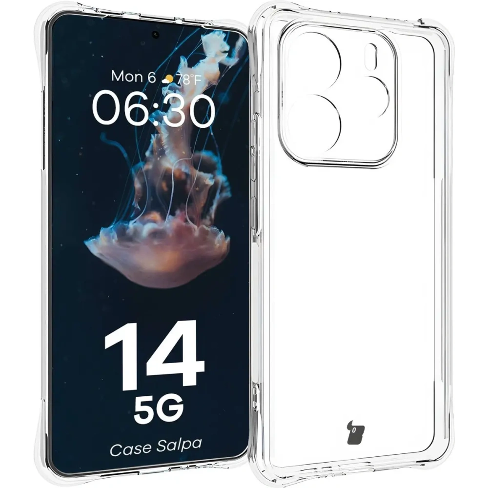 Elastyczne etui Bizon Case Salpa do Xiaomi Redmi Note 14 5G przezroczyste