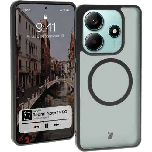 Kup Bizon Case MatteO Xiaomi Redmi Note 14 5G translucid cu cadru negru - BIZ8220 - {ean13} - Sklep Home Screen