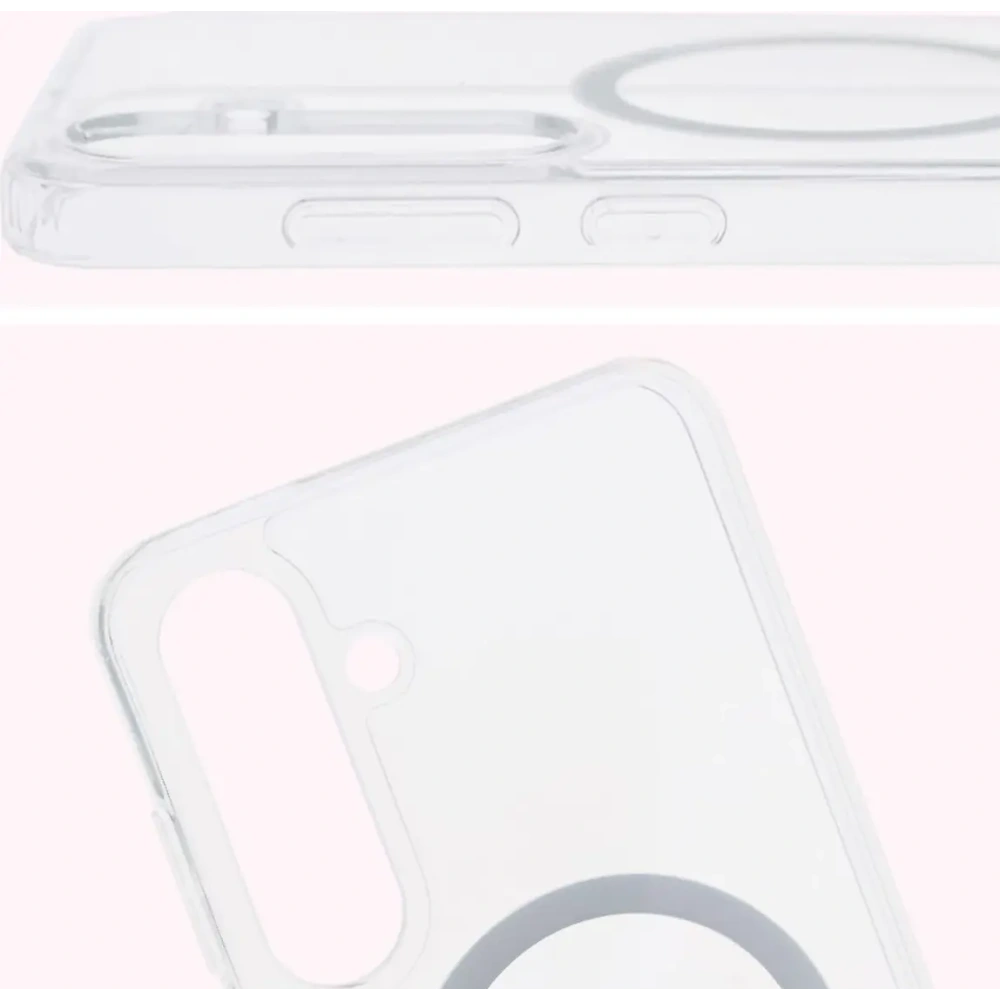 Etui z pierścieniem magnetycznym Bizon Case CrystalO do Samsung Galaxy S25+ Plus przezroczyste