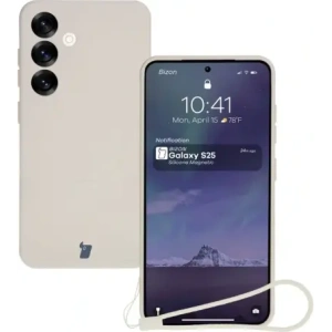 Kup Silikonové pouzdro s magnetickým kroužkem Bizon Case Silicone Magnetic pro Samsung Galaxy S25 / S24 béžové - BIZ8231 - {ean13} - Sklep Home Screen