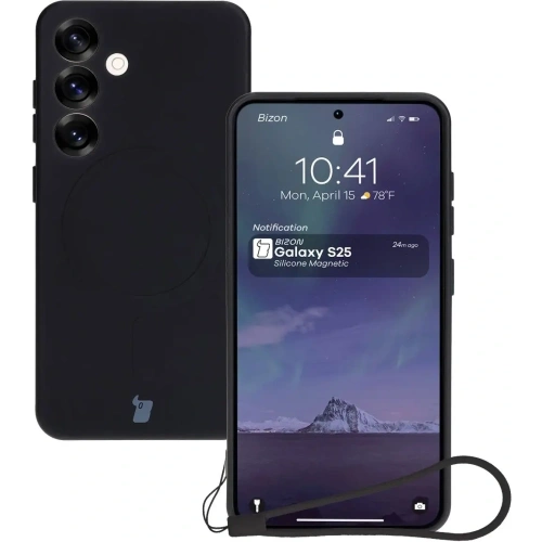Kup Silikonowe etui z pierścieniem magnetycznym Bizon Case Silicone Magnetic do Samsung Galaxy S25 / S24 czarne - BIZ8232 - {ean13} - Sklep Home Screen