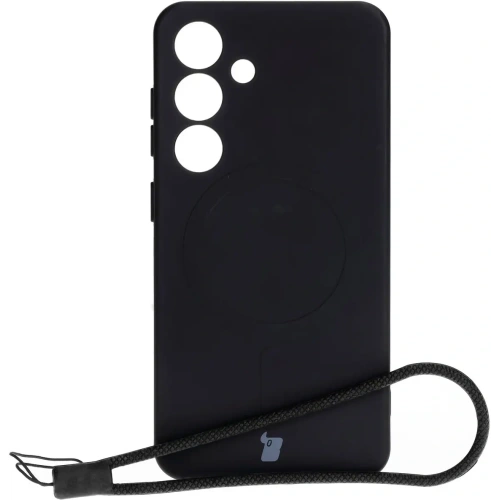 Kup Silikonowe etui z pierścieniem magnetycznym Bizon Case Silicone Magnetic do Samsung Galaxy S25 / S24 czarne - BIZ8232 - {ean13} - Sklep Home Screen