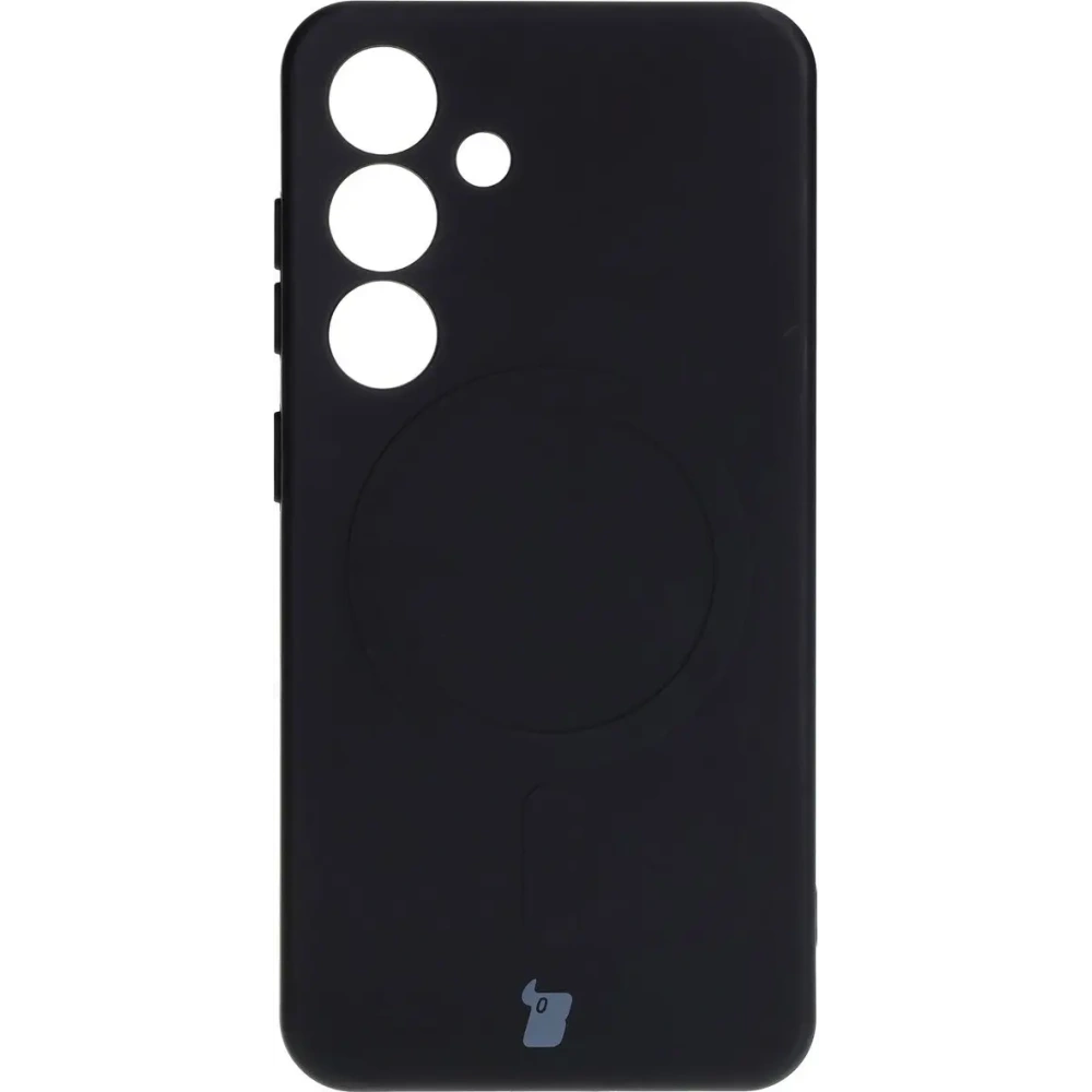 Silikonowe etui z pierścieniem magnetycznym Bizon Case Silicone Magnetic do Samsung Galaxy S25 / S24 czarne