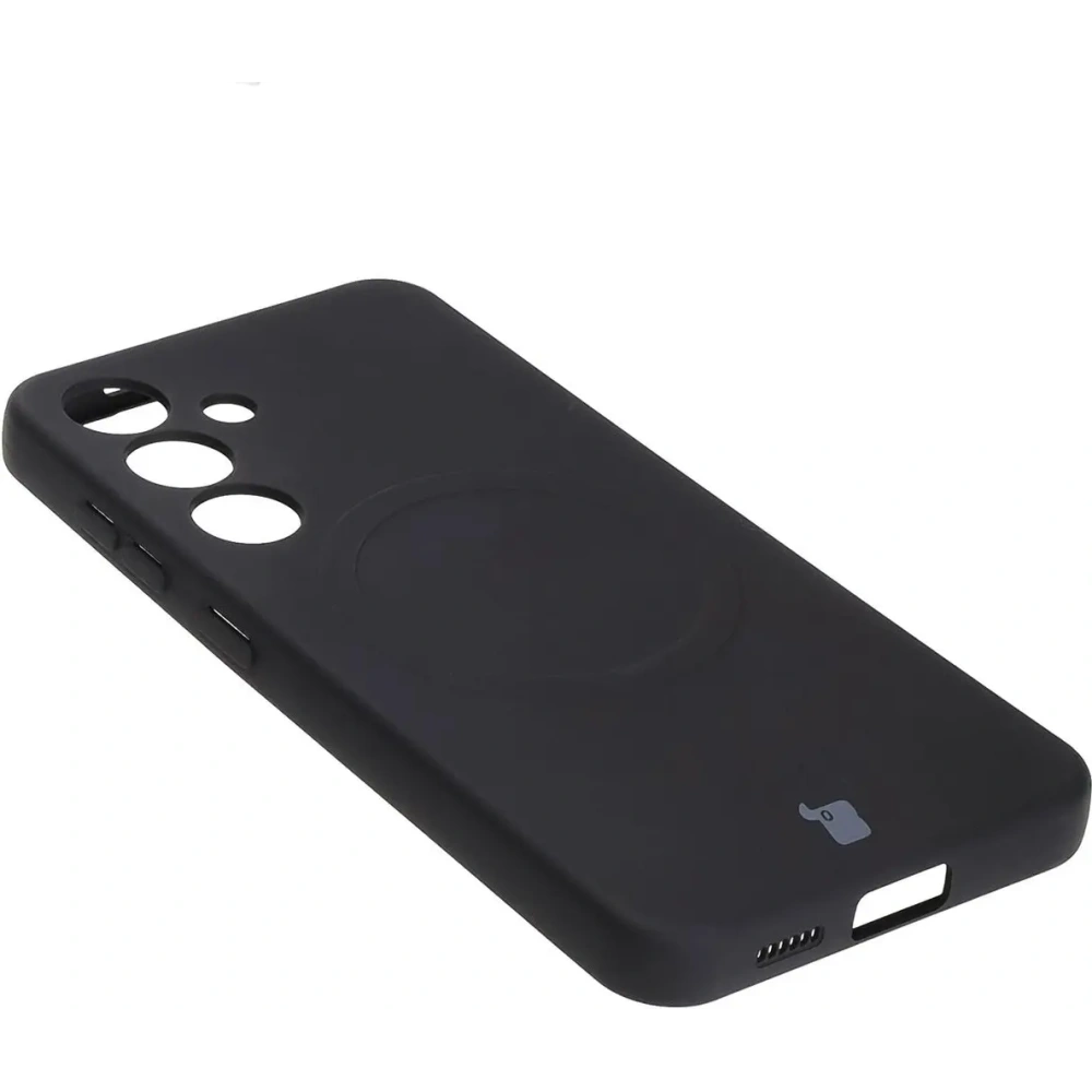 Silikonowe etui z pierścieniem magnetycznym Bizon Case Silicone Magnetic do Samsung Galaxy S25 / S24 czarne