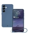 Silikonové pouzdro s magnetickým kroužkem Bizon Case Silicone Magnetic pro Samsung Galaxy S25 / S24 v tmavě modré barvě
