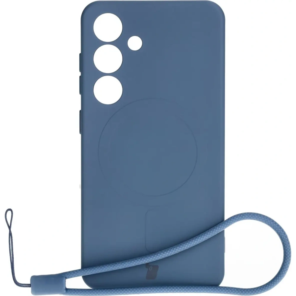 Silikonowe etui z pierścieniem magnetycznym Bizon Case Silicone Magnetic do Samsung Galaxy S25 / S24 granatowe